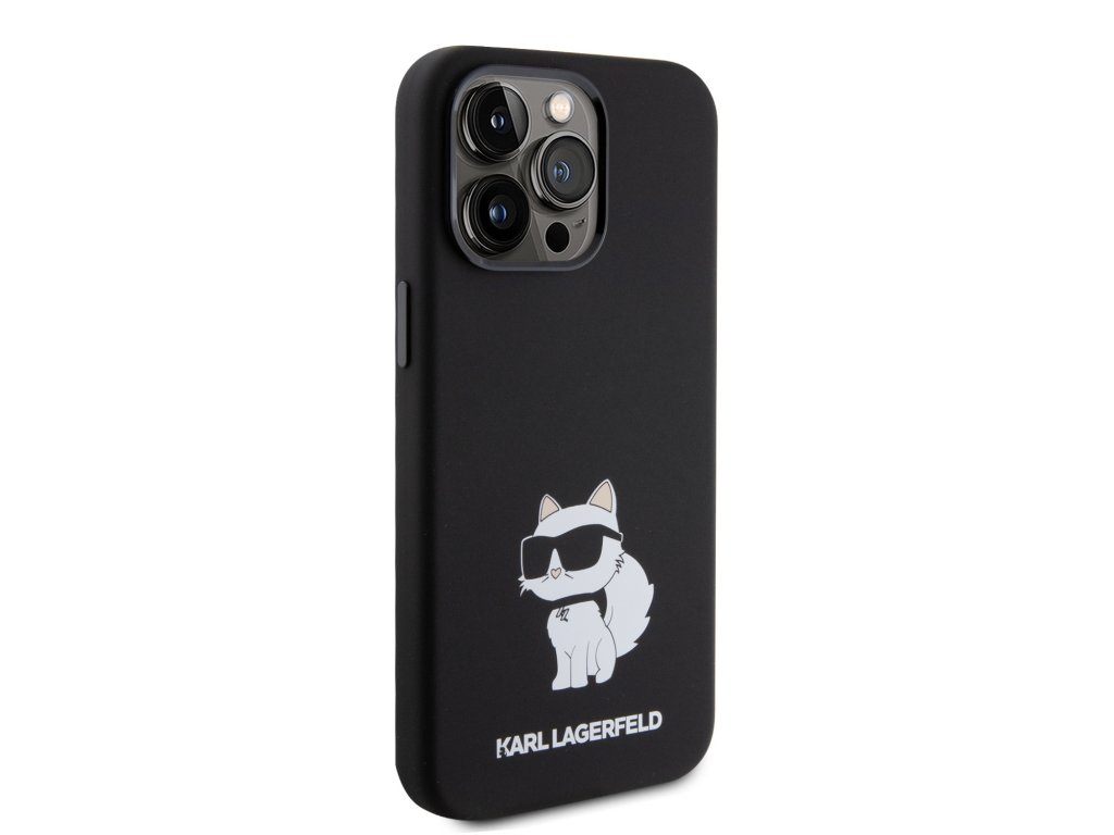 Kryt Karl Lagerfeld Liquid Silicone Choupette NFT pro iPhone 15 Pro Max - černý