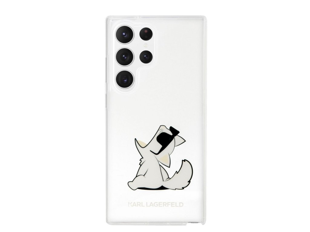 Zadní Kryt Karl Lagerfeld PC/TPU Choupette Eat pro Samsung Galaxy S23 Ultra - transparentní