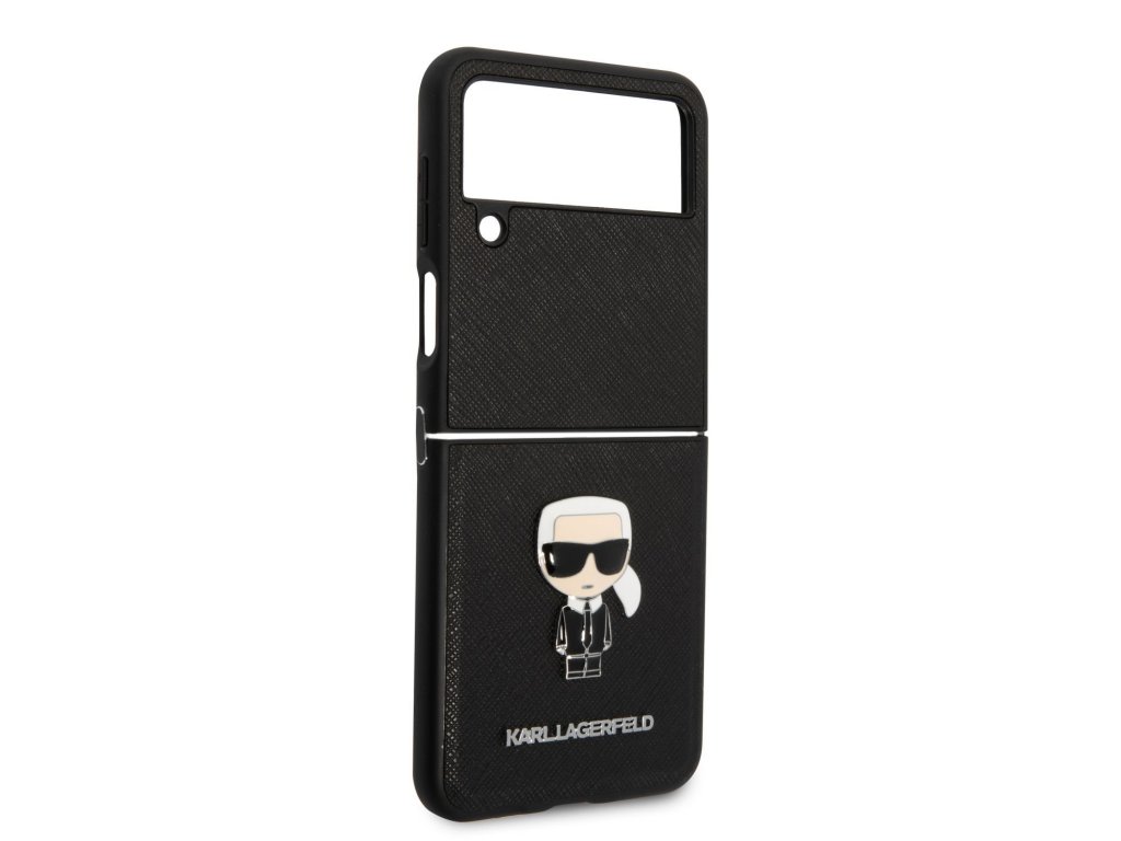 Kryt Karl Lagerfeld PU Saffiano Ikonik pro Samsung Galaxy Z Flip 4 - černý