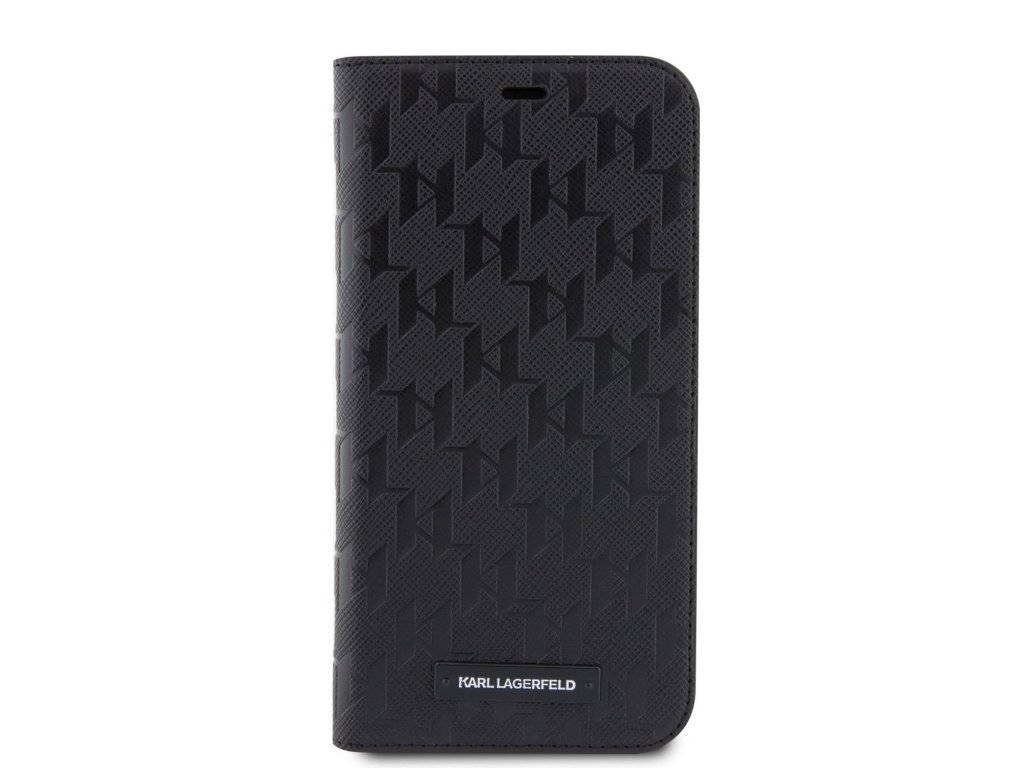 Karl Lagerfeld PU Saffiano Monogram Book Pouzdro pro iPhone 11 - černé