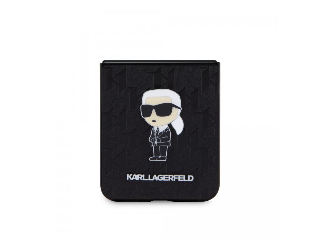 Kryt Karl Lagerfeld PU Saffiano Monogram Ikonik NFT pro Samsung Galaxy Z Flip 5 - černý