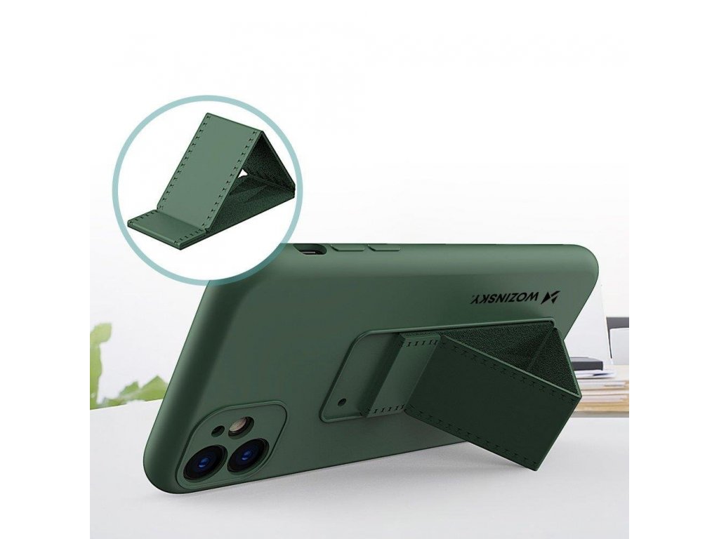 Kickstand Case elastické silikonové pouzdro s podstavcem iPhone SE 2020 / iPhone 8 / iPhone 7 černé