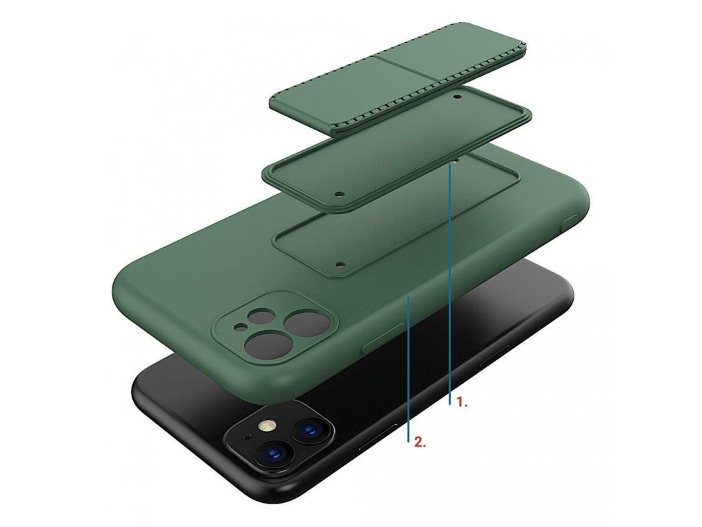 Kickstand Case elastické silikonové pouzdro s podstavcem iPhone SE 2020 / iPhone 8 / iPhone 7 červené