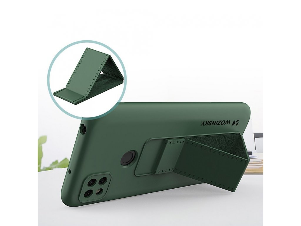 Kickstand Case elastické silikonové pouzdro s podstavcem Xiaomi Redmi 9A černé