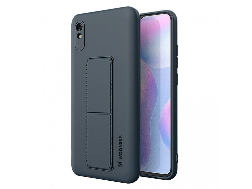 Kickstand Case elastické silikonové pouzdro s podstavcem Xiaomi Redmi 9A modré