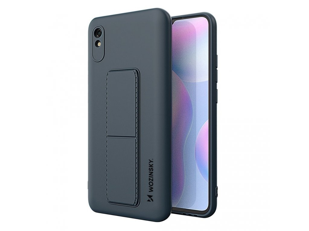 Kickstand Case flexibilní silikonové pouzdro se stojánkem Xiaomi Redmi Note 9 Pro / Redmi Note 9S modré