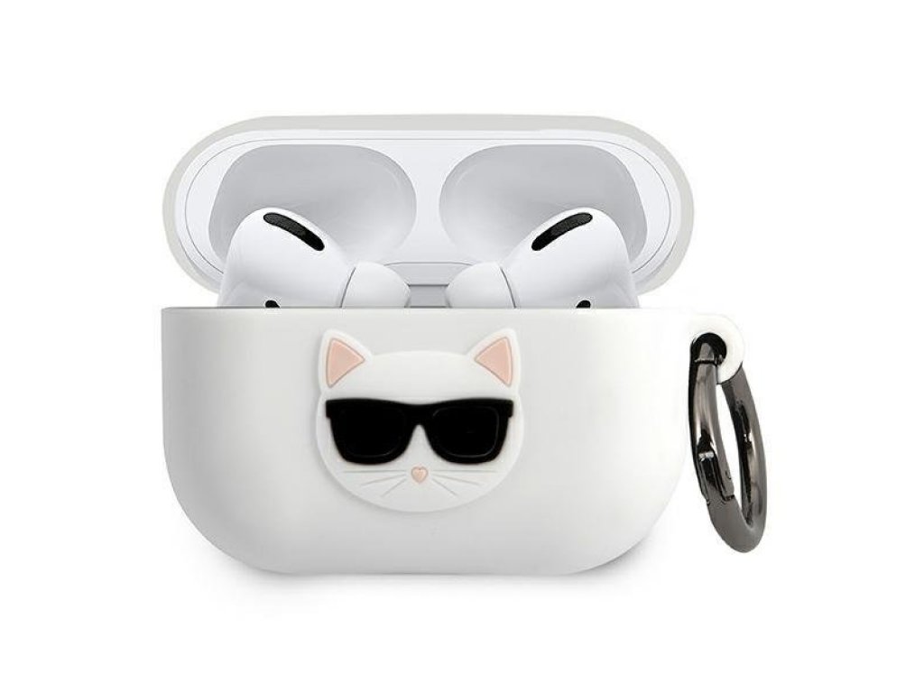 KLACAPSILCHWH Silikonové pouzdro pro AirPods Pro bílý Choupette