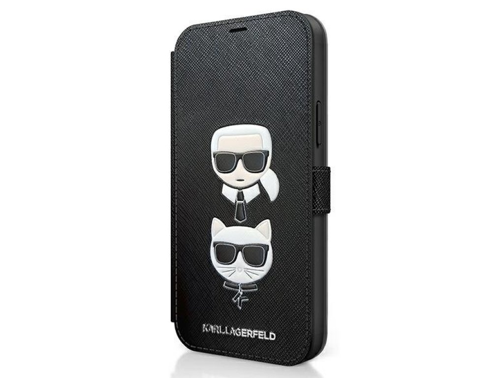 KLFLBKP12SSAKICKCBK iPhone 12 mini 5,4" black/black kniha Saffiano Karl & Choupette