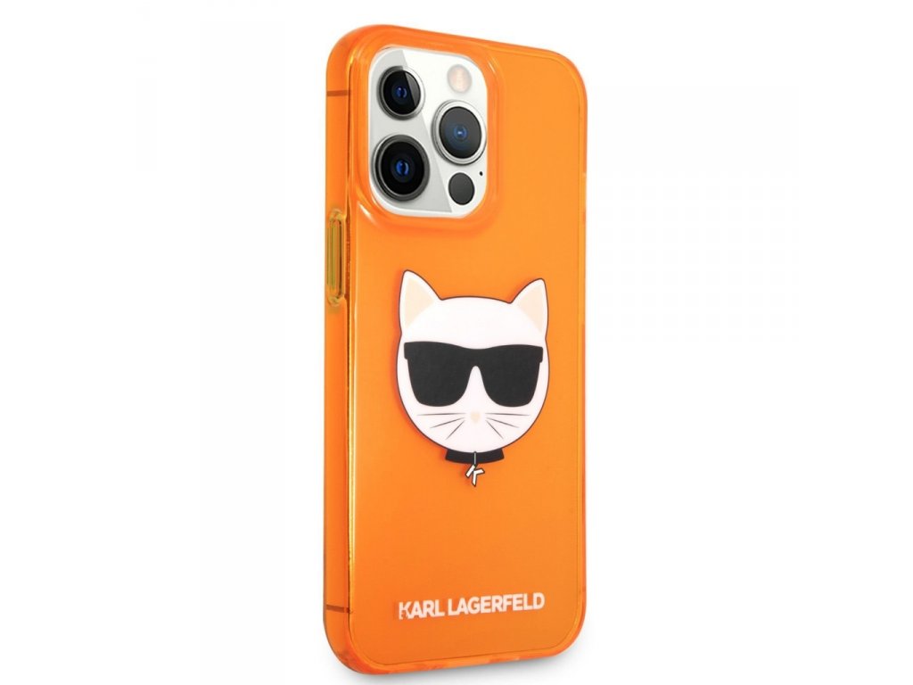 KLHCP13LCHTRO TPU Choupette Head Kryt pro iPhone 13 Pro - Fluo Orange