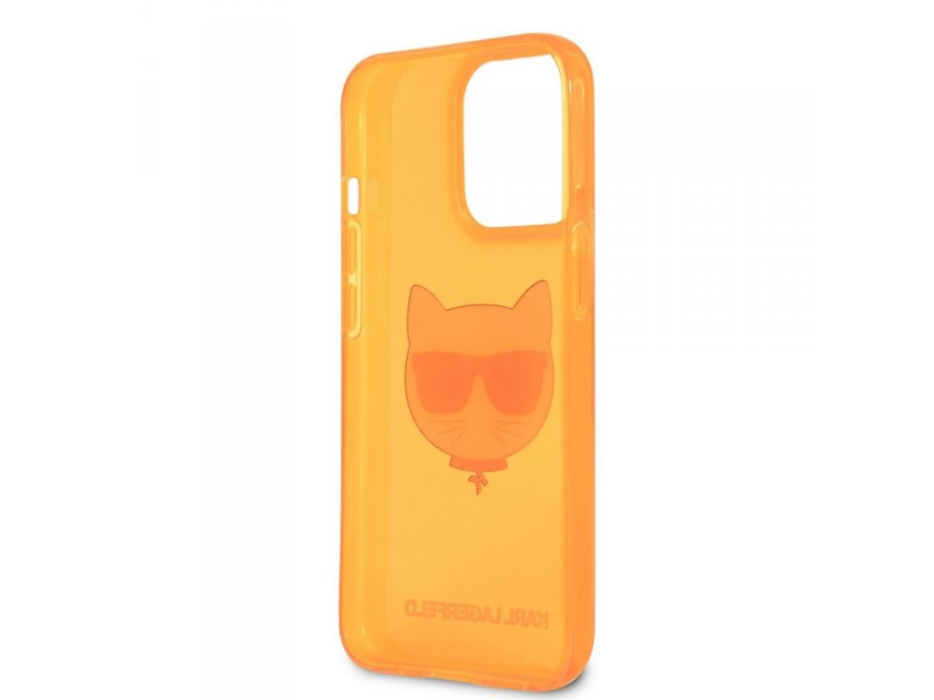 KLHCP13LCHTRO TPU Choupette Head Kryt pro iPhone 13 Pro - Fluo Orange