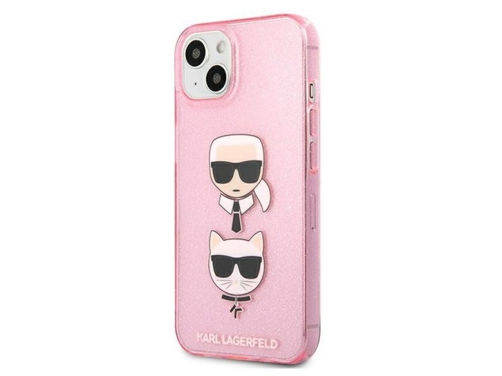 KLHCP13SKCTUGLP Pouzdro pro iPhone 13 mini - 5,4" růžové Glitter Karl`s & Choupette