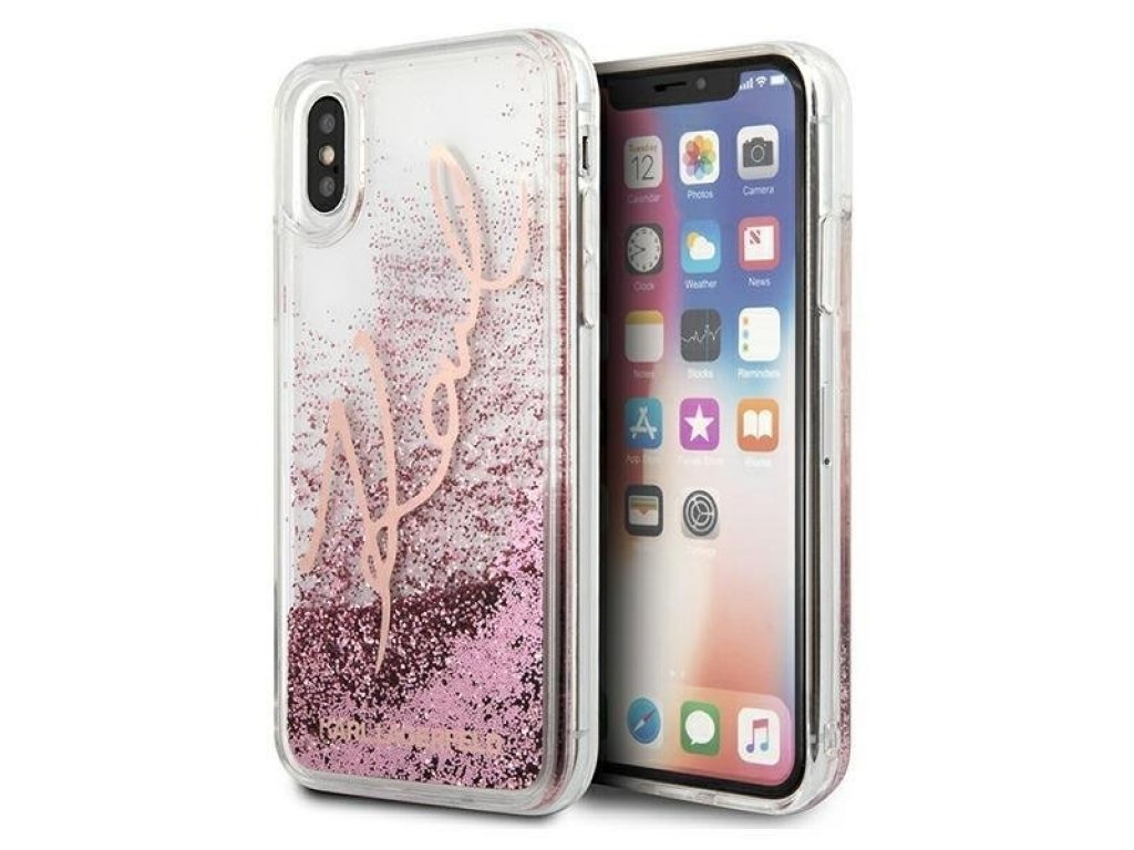 KLHCPXTRKSRG pouzdro pro iPhone X/XS rose gold/rose gold Glitter Signature