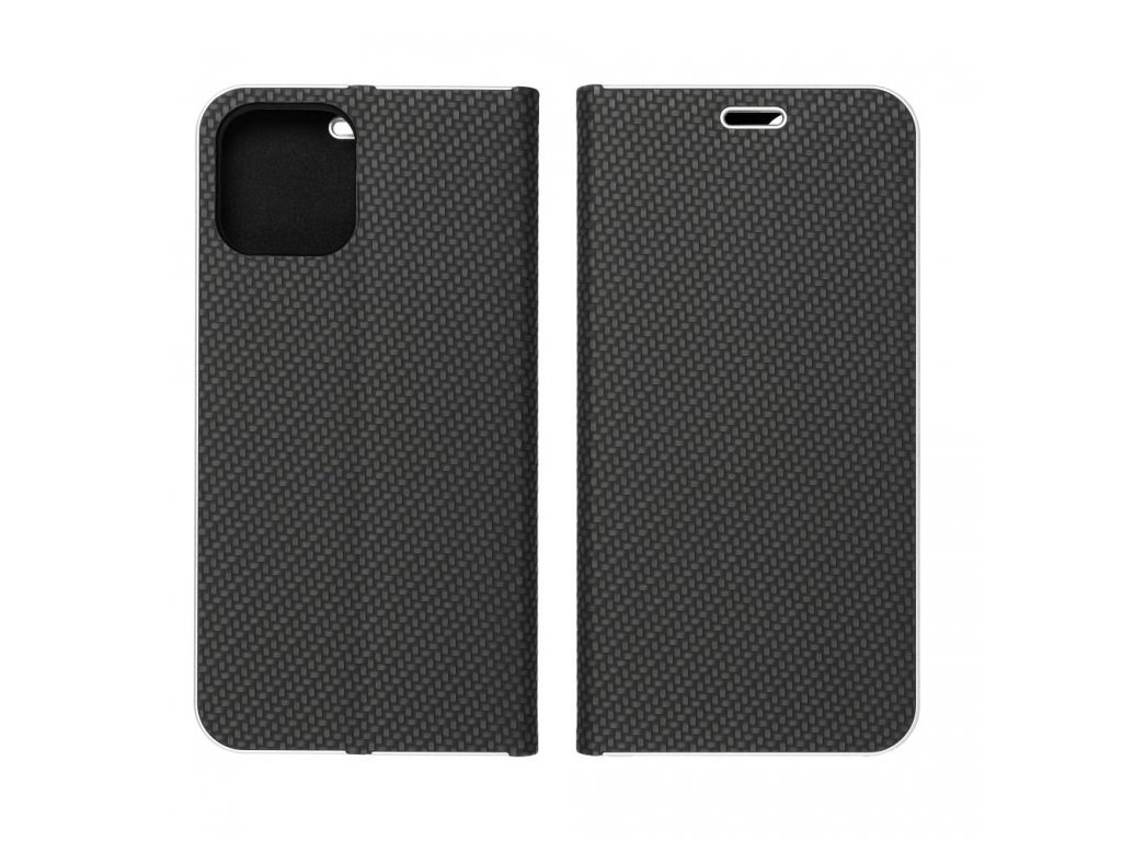 Knížkové pouzdro LUNA Carbon pro IPHONE 14 Pro Max ( 6.7 ) černé