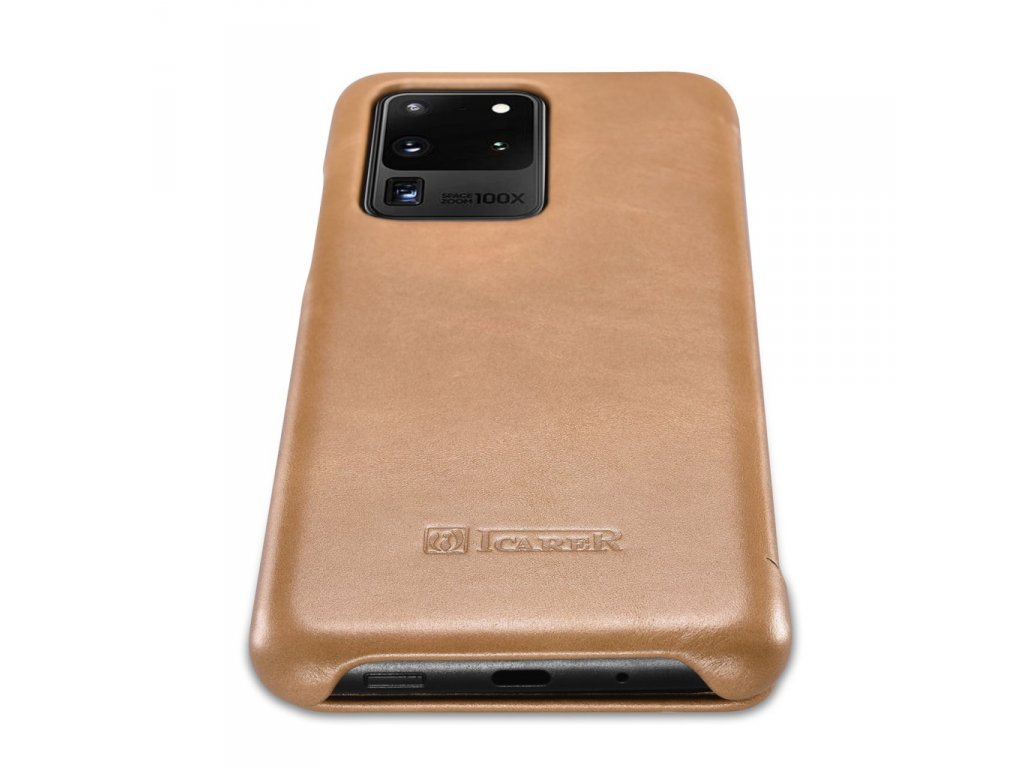 Kožené knížkové pouzdro Samsung Galaxy S20 Ultra khaki (RS992008-GG)