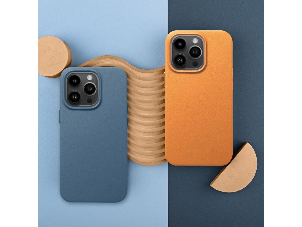 Kožený zadní kryt Mag pro IPHONE 12 indigo blue