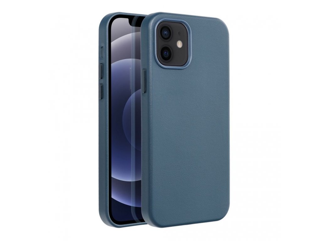 Kožený zadní kryt Mag pro IPHONE 12 indigo blue