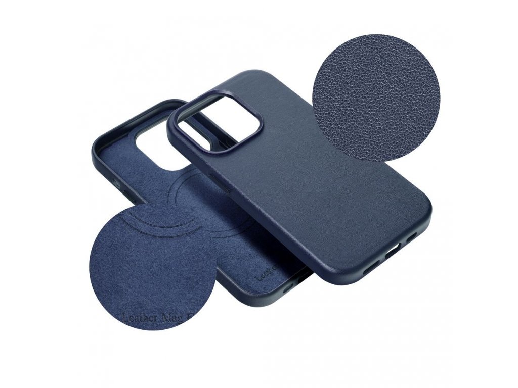 Kožený zadní kryt Mag pro IPHONE 12 PRO indigo blue