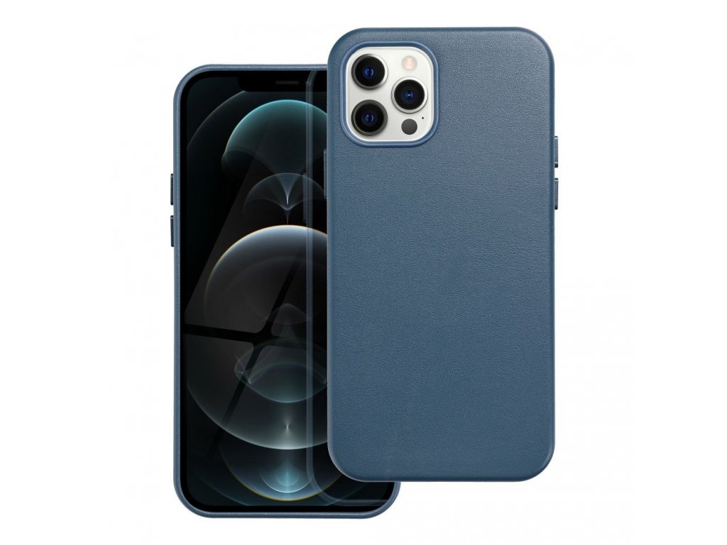 Kožený zadní kryt Mag pro IPHONE 12 PRO indigo blue