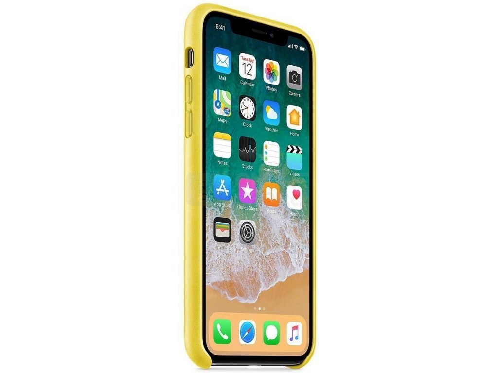 Kožený zadní kryt pro iPhone X Spring Yellow MRGJ2ZM/A