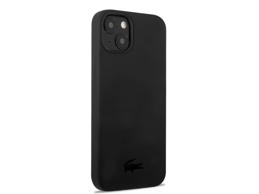 Lacoste Liquid Silicone Glossy Printing Logo Kryt pro iPhone 13 mini - černý