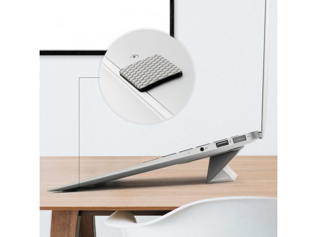 Laptop Stand skládaný podstavec pod laptop stříbrný (ACST0004)