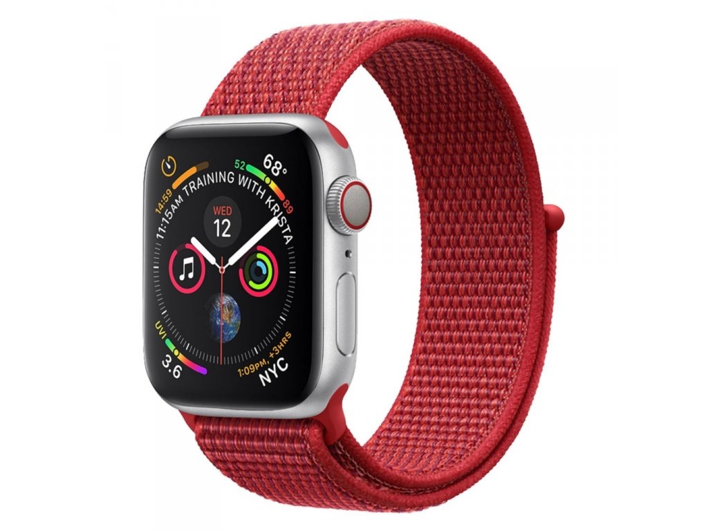 Látkový Pásek červený pro iWatch 1,2,3,4,5 38-40mm (EU Blister)