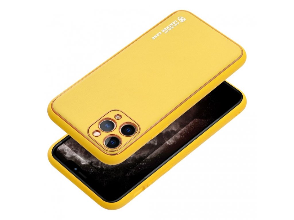 LEATHER Case for IPHONE 15 PLUS yellow