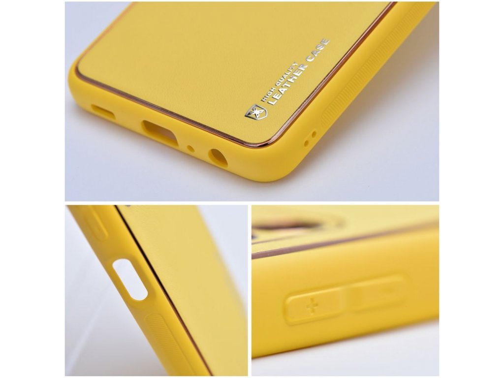 LEATHER Case for IPHONE 15 PLUS yellow