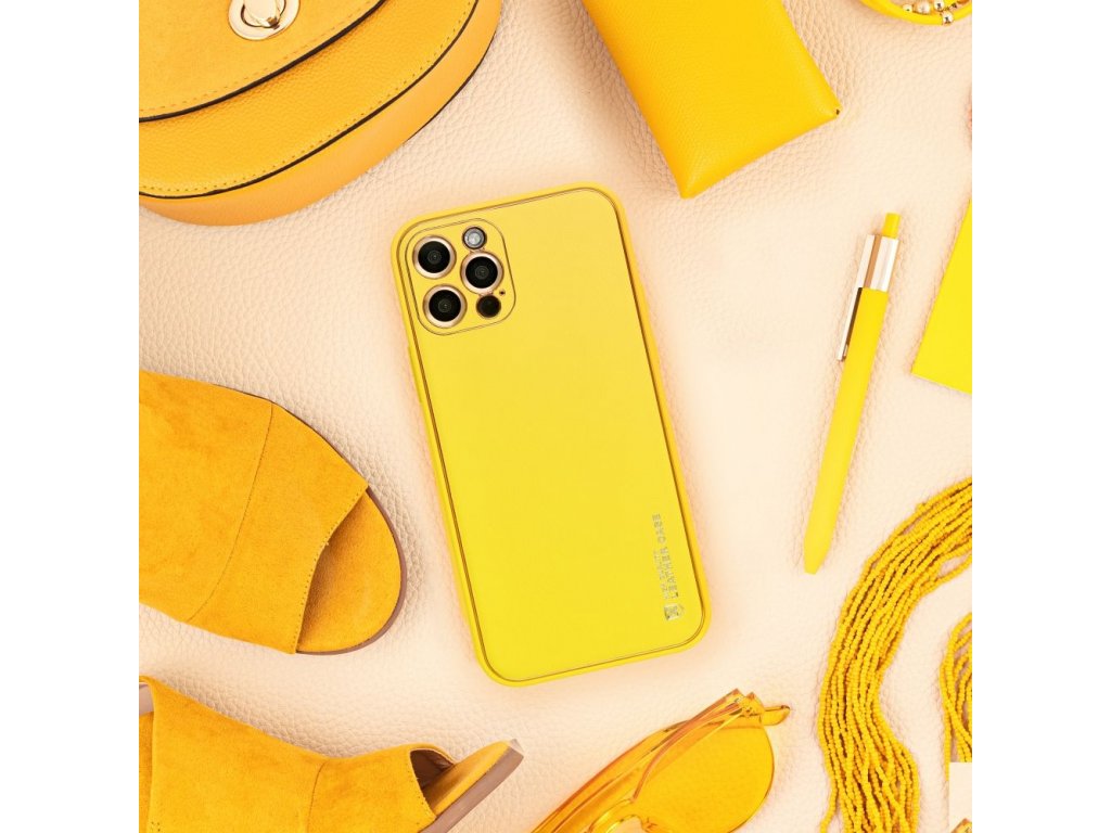 LEATHER Case for IPHONE 15 PRO MAX yellow