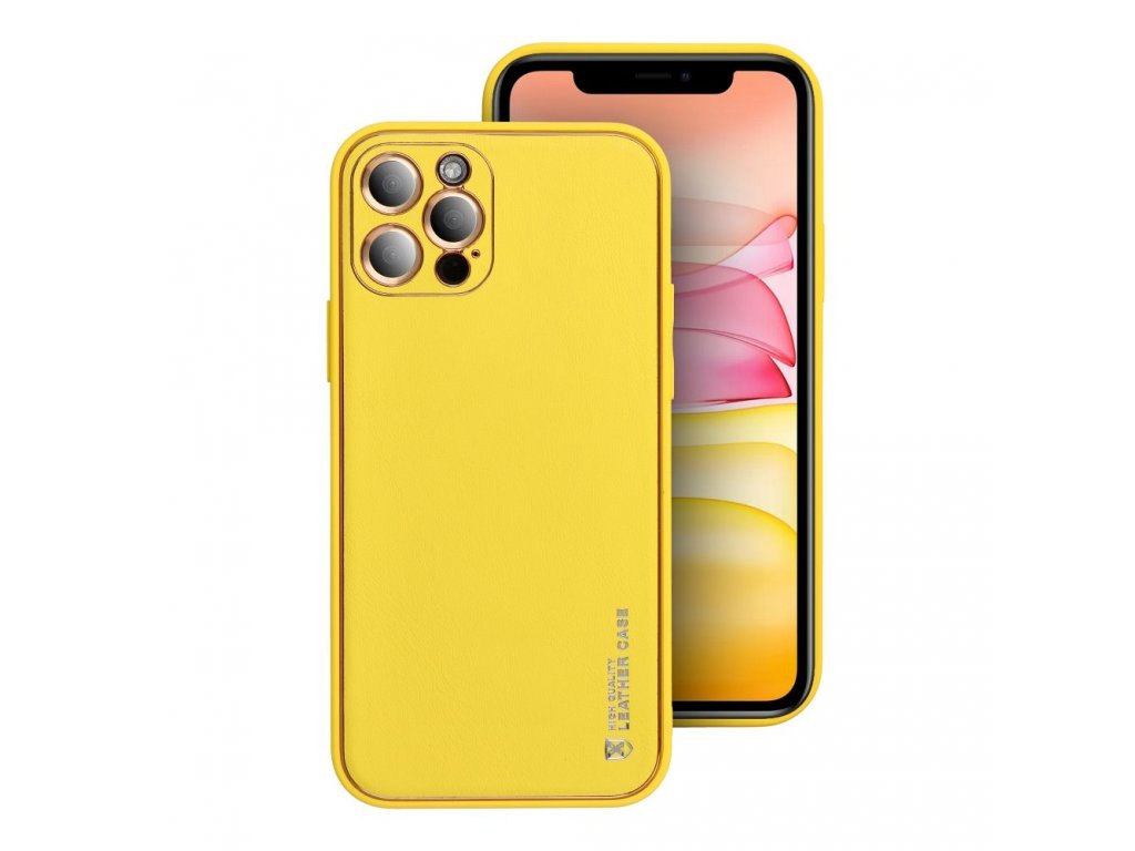 Kožené pouzdro pro iPHONE 15 - žluté