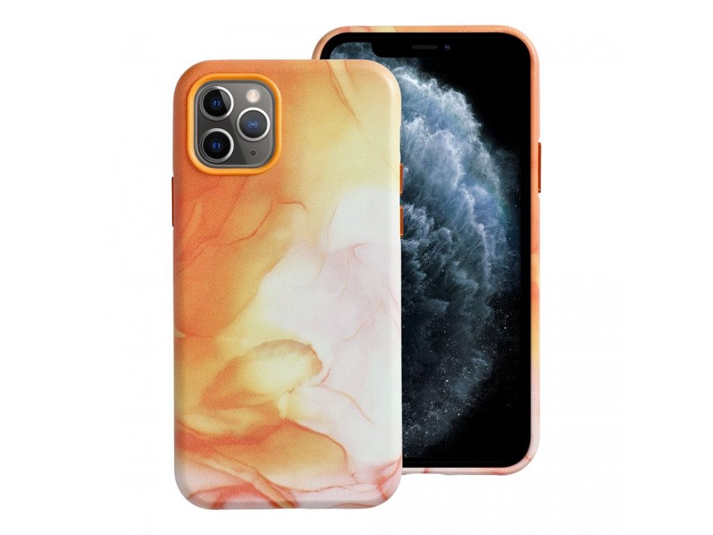 Leather Mag Cover for IPHONE 11 PRO orange splash