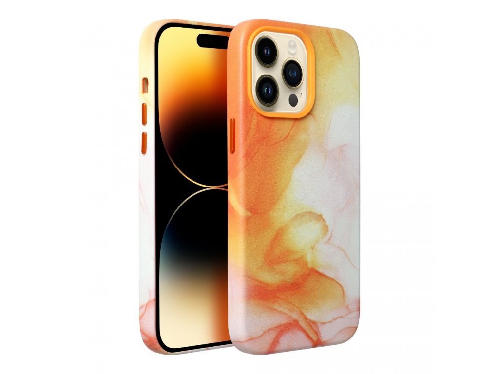 Leather Mag Cover for IPHONE 11 PRO orange splash