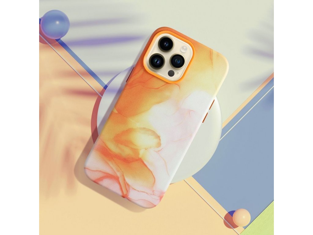 Leather Mag Cover for IPHONE 11 PRO orange splash