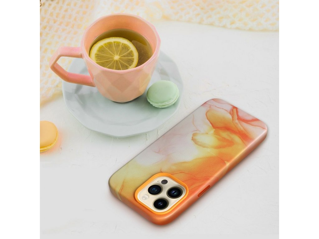 Leather Mag Cover for IPHONE 11 PRO orange splash