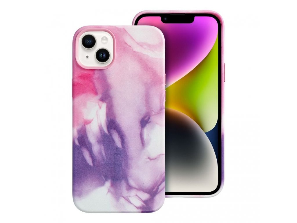 Leather Mag Cover for IPHONE 14 PLUS purple splash