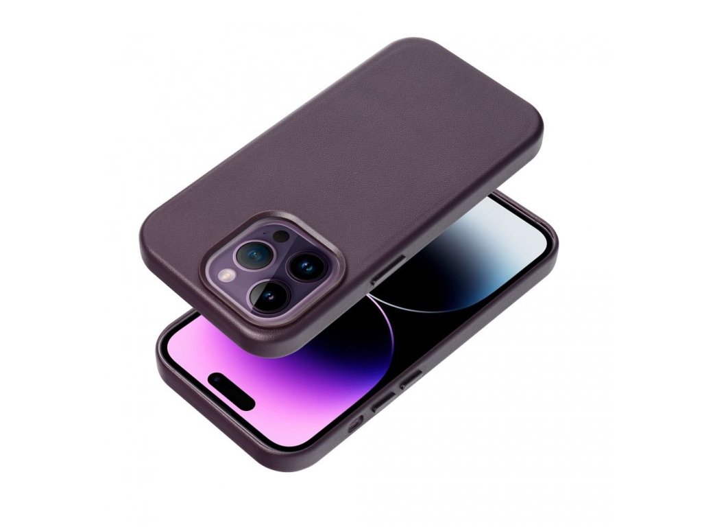 Leather Mag Cover for IPHONE 14 PRO dark violet