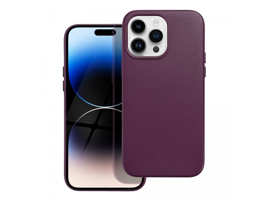 Leather Mag Cover for IPHONE 14 PRO MAX dark violet