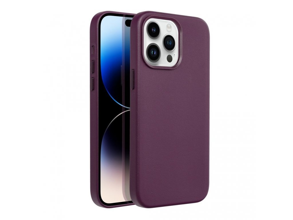 Leather Mag Cover for IPHONE 14 PRO MAX dark violet