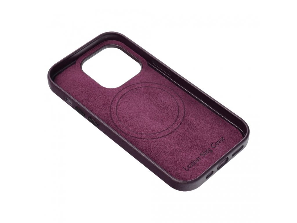 Leather Mag Cover for IPHONE 15 PLUS dark violet