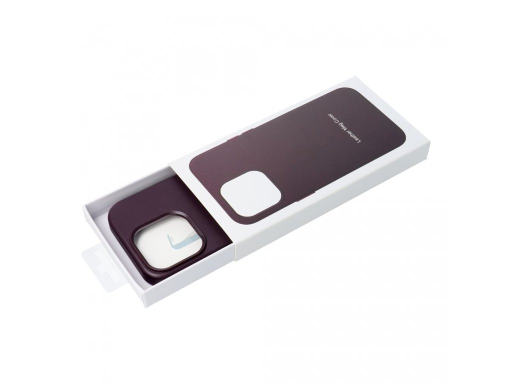 Leather Mag Cover for IPHONE 15 PRO dark violet