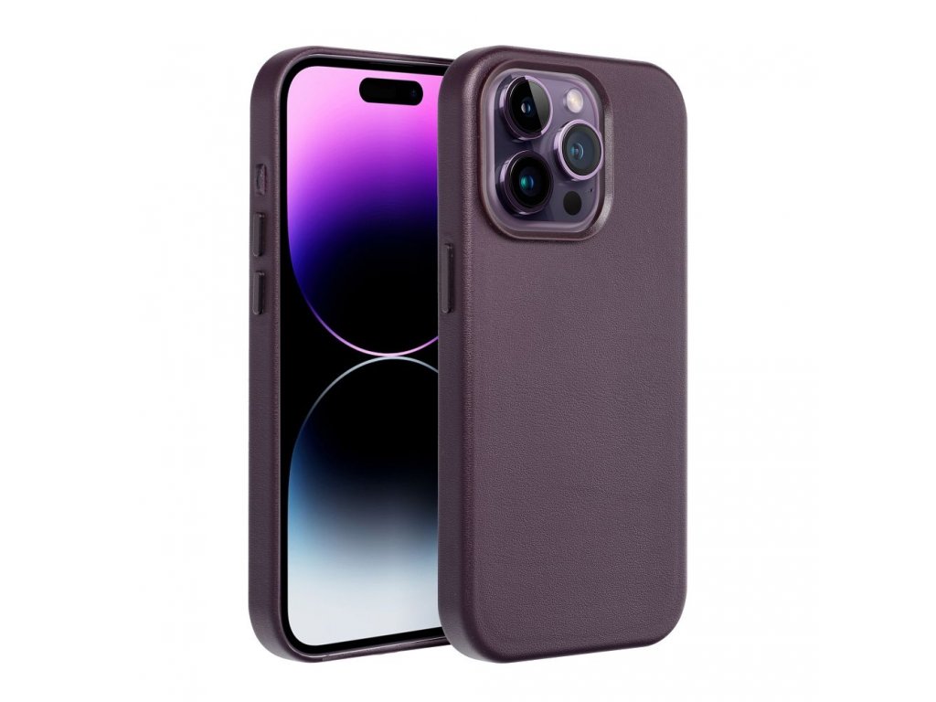 Leather Mag Cover for IPHONE 15 PRO MAX dark violet