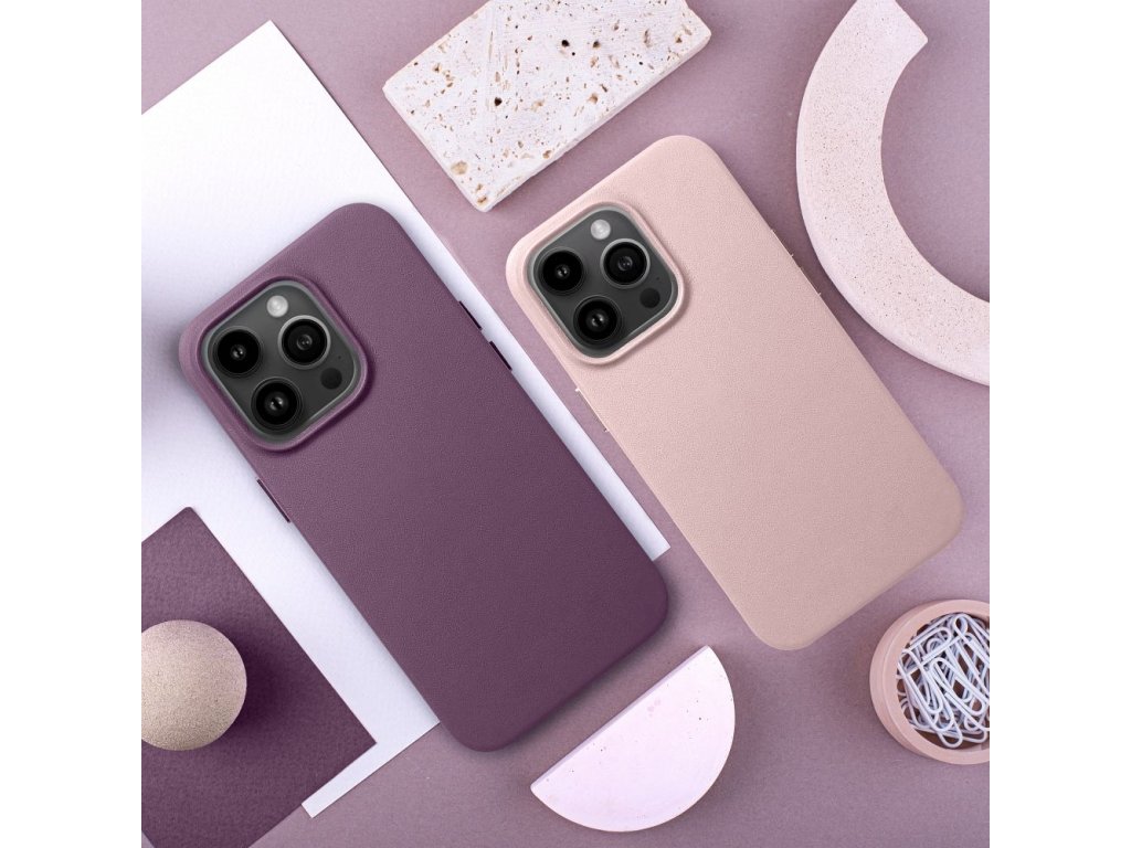 Leather Mag Cover for IPHONE 15 PRO MAX sand pink