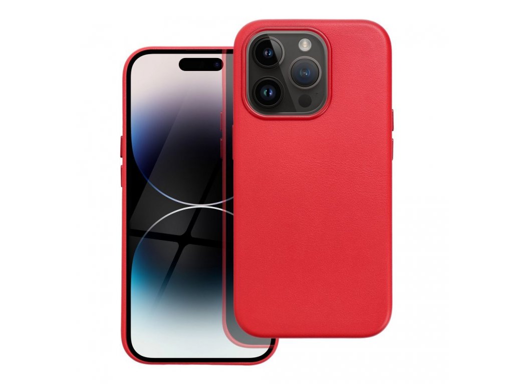 Leather Mag Cover for IPHONE 15 PRO red