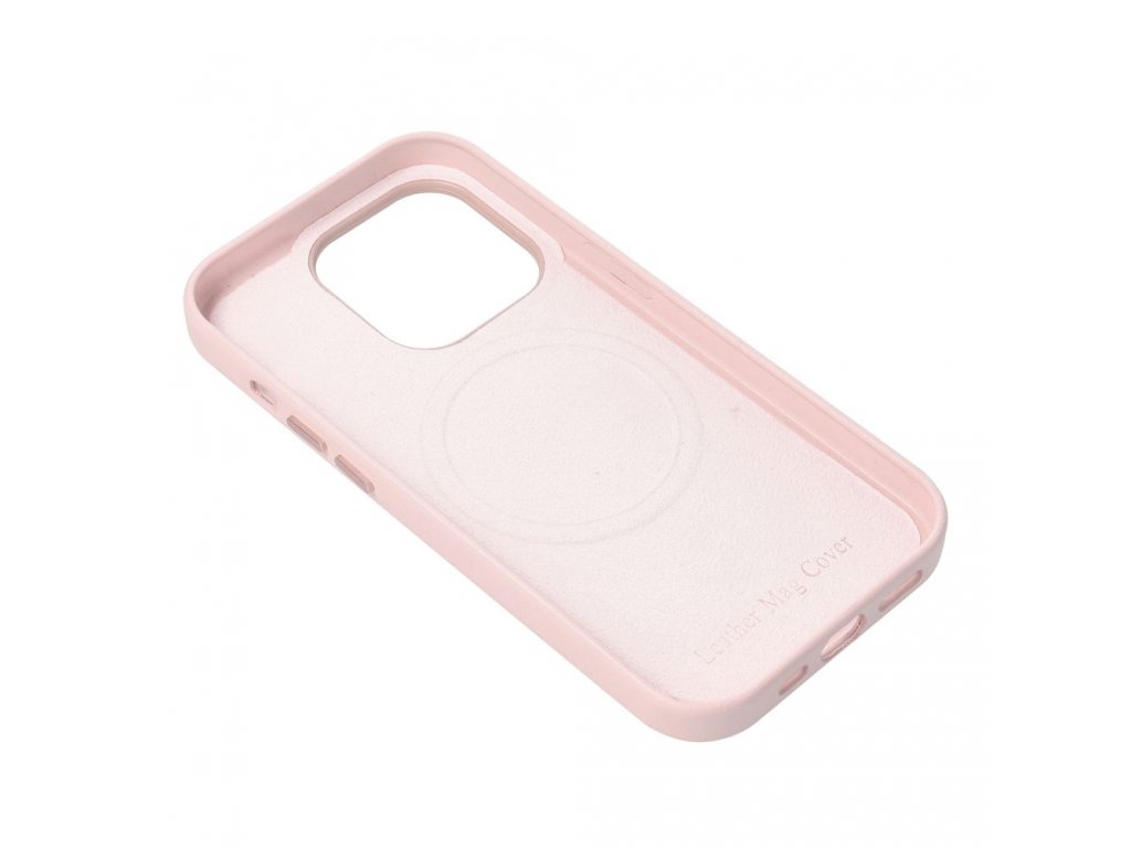 Leather Mag Cover for IPHONE 15 PRO sand pink