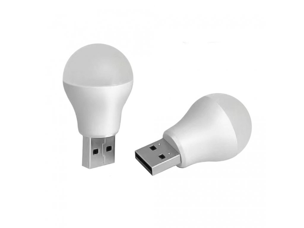 LED žárovka do USB bílé světlo 1W 6500K