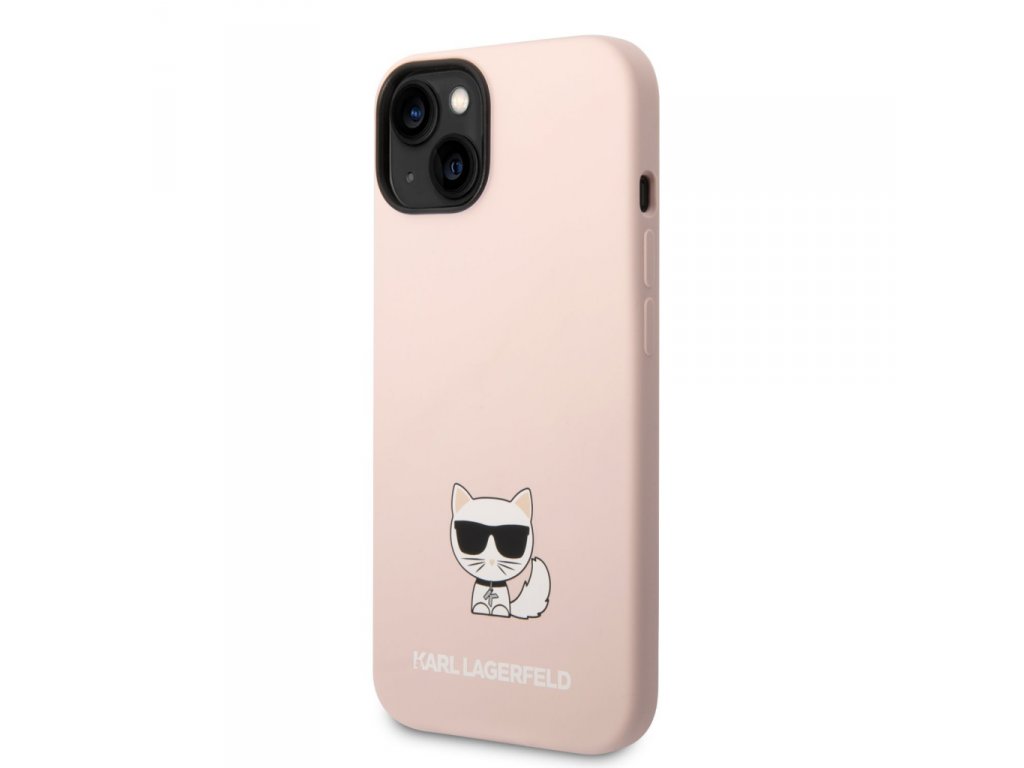 Liquid Silicone Choupette Zadní Kryt pro iPhone 14 - růžové