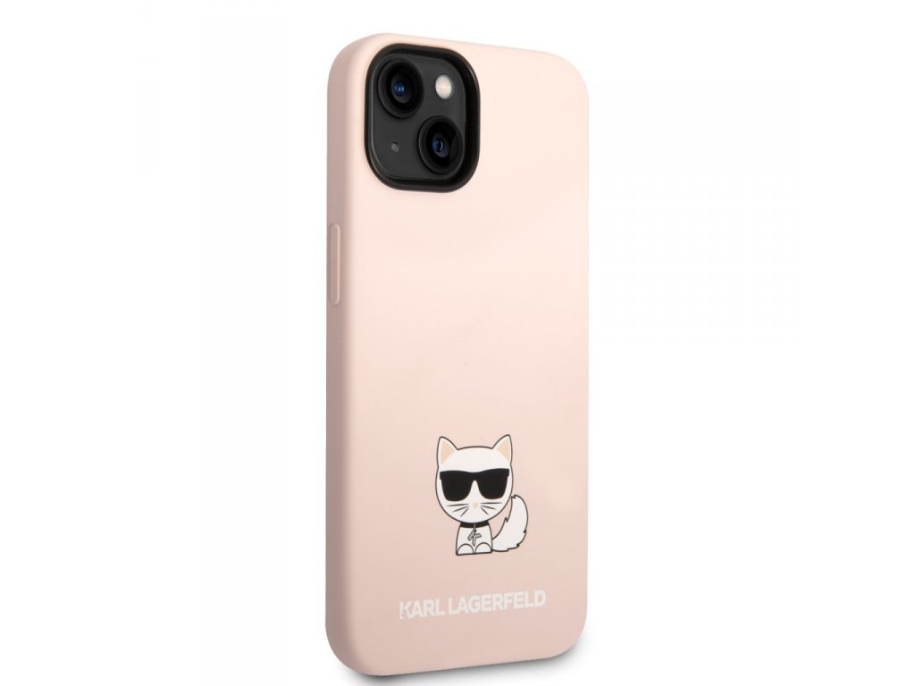 Liquid Silicone Choupette Zadní Kryt pro iPhone 14 - růžové