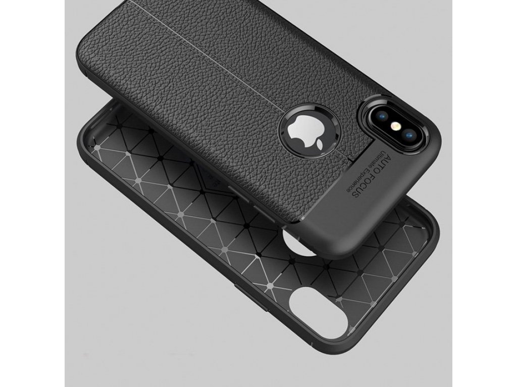 Litchi Pattern elastické pouzdro iPhone XS / X červené