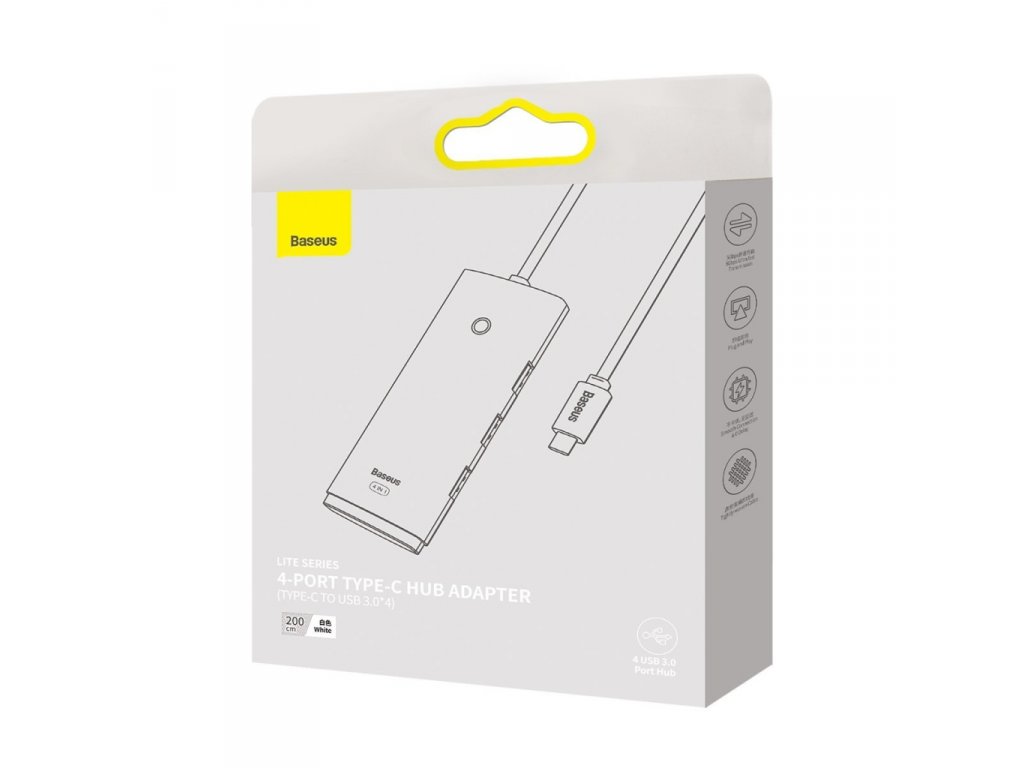 Lite Series adaptér HUB USB Type C - 4x USB 3.0 2m bílý (WKQX030502)