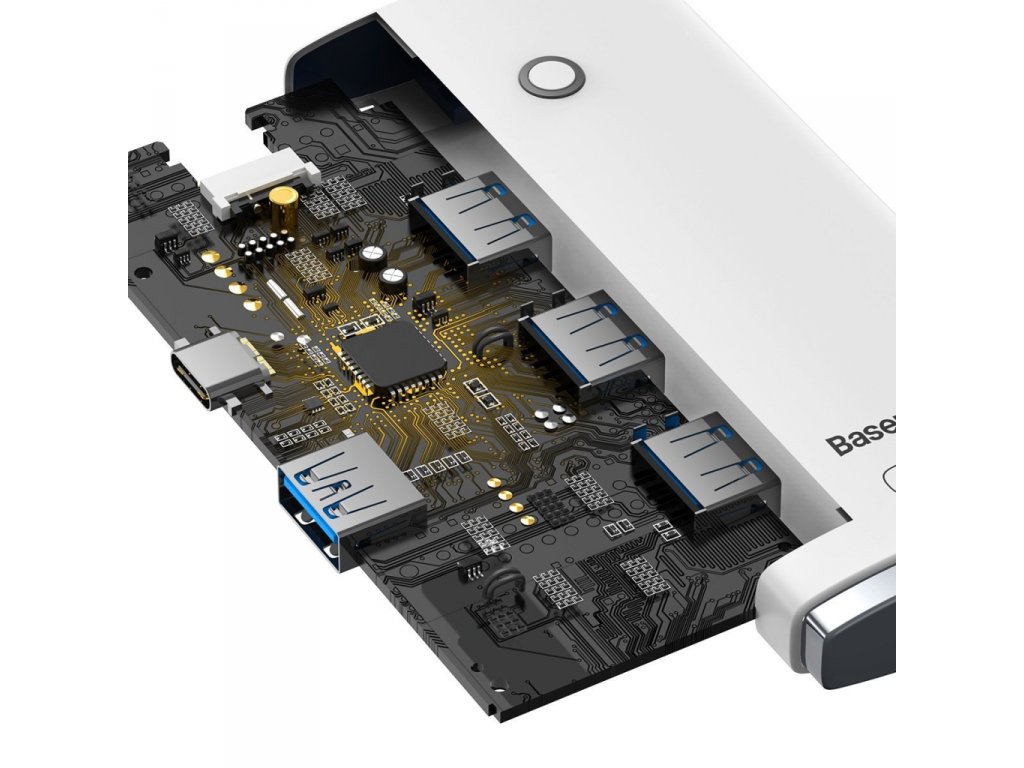 Lite Series adaptér HUB USB Type C - 4x USB 3.0 2m bílý (WKQX030502)